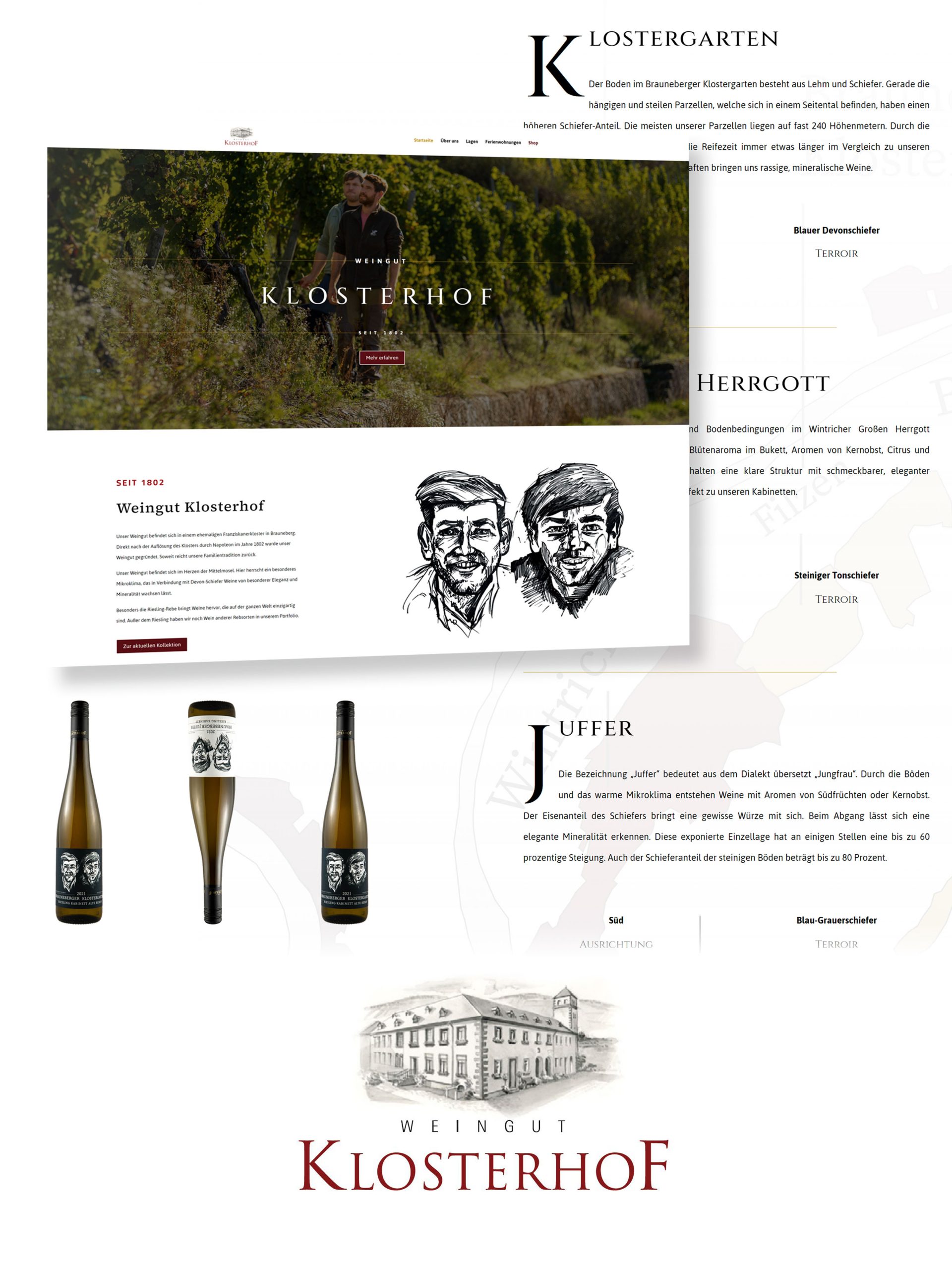 Die neue Website des Weingut Klsoterhofs wird vorgestellt.